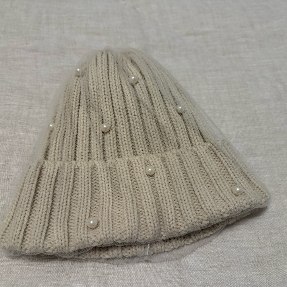 CA4LA Casilla Women's Daily Casual Girly Autumn Winter Simple Pearl Knit Hat